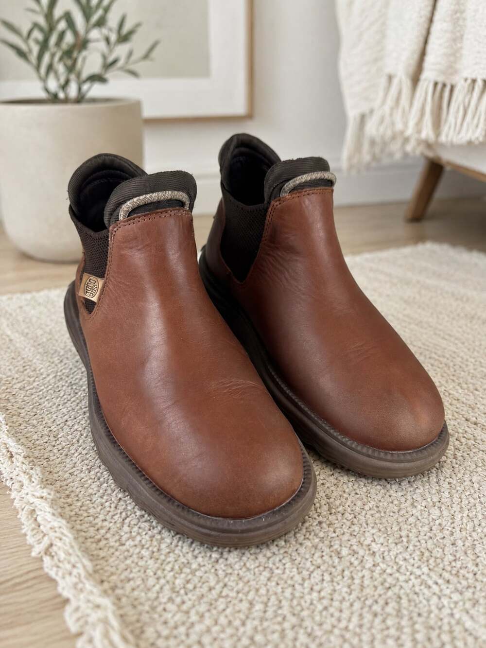 Hey Dude Branson Boot Craft Leather Women's Size W6 Brown Ankle Boots
